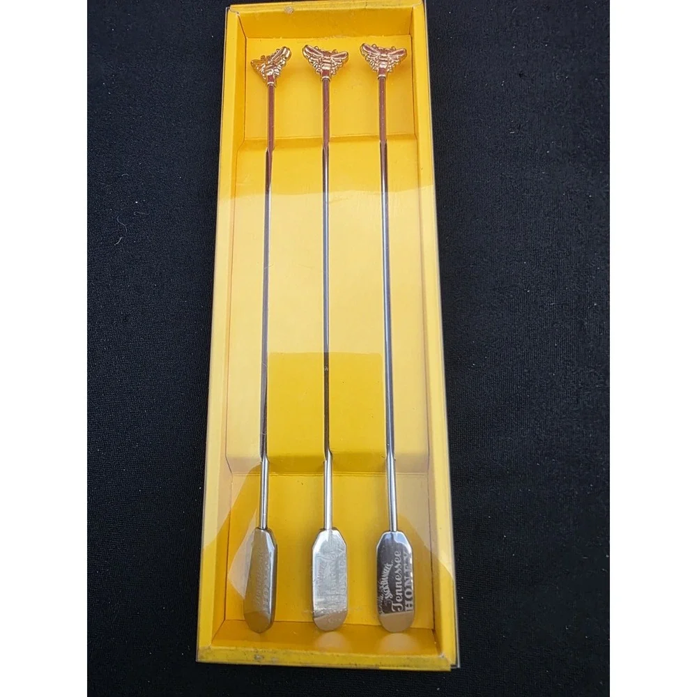 Jack Daniels Tennessee Honey Bee Swizzle Sticks NEW Box of (3) Stirrers